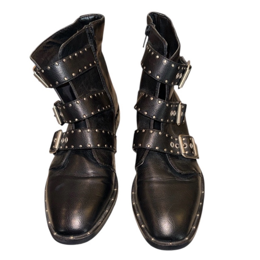 Chinese Laundry Black Studded Moto Boots